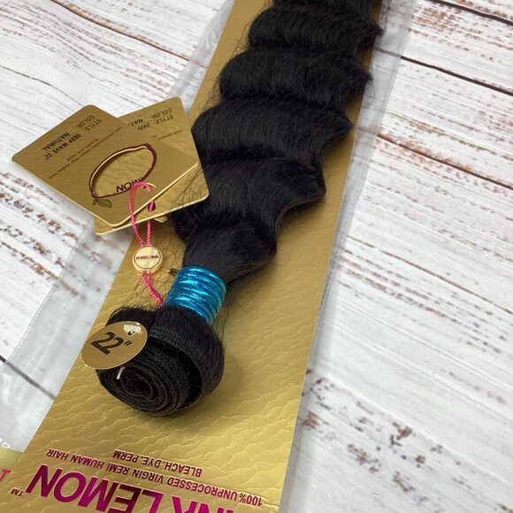 22” Deep Wave Brazilian Human Hair Natural (dark) Extensions - Picture 3 of 4